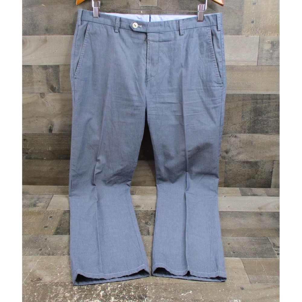 MMX Chino Pants Mens 34x36 Blue Lynx Stretch Cotton Flat Front Made in Romania
